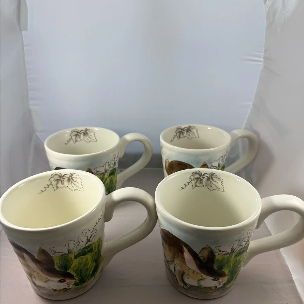 Bunny Coffee Mugs from Maxera Cabbage Bunny Collection - Set of 4